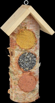 Casa de Troncos para Alimentaci�n de Aves